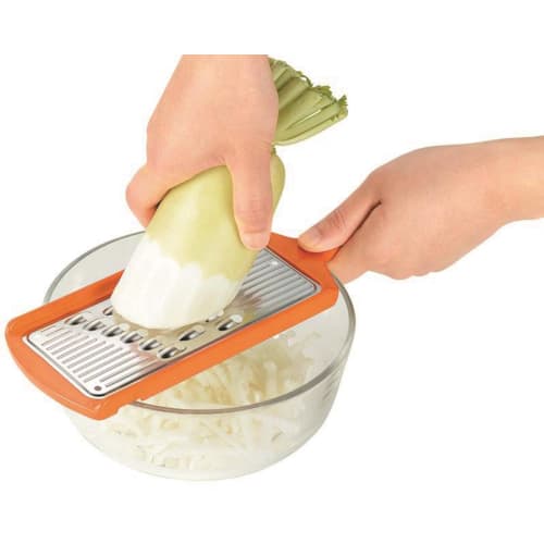 Shimomura Kogyo, Made In Japan, Full Vegetable Thick Julienne Slicer, FSF-01, Dishwasher Safe, Made In Tsubame-Sanjo, Niigata, Orange, 268 X 90 X 14 M