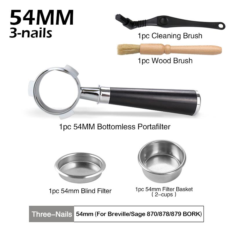 54MM Coffee Bottomless Portafilter For Sage Breville 870 878 880 Replacement Filter Basket Espresso Accessory Barista Tool