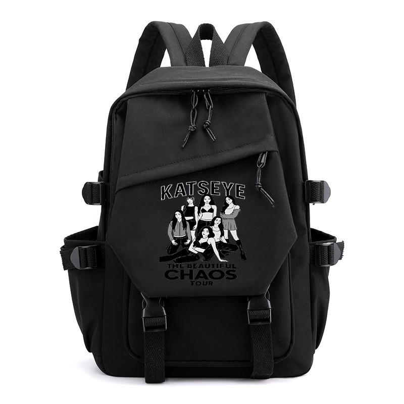 Kinder Schüler KATSEYE Bedruckter Rucksack Outdoor Schule Wasserdichte Leinwand Nylon Tasche