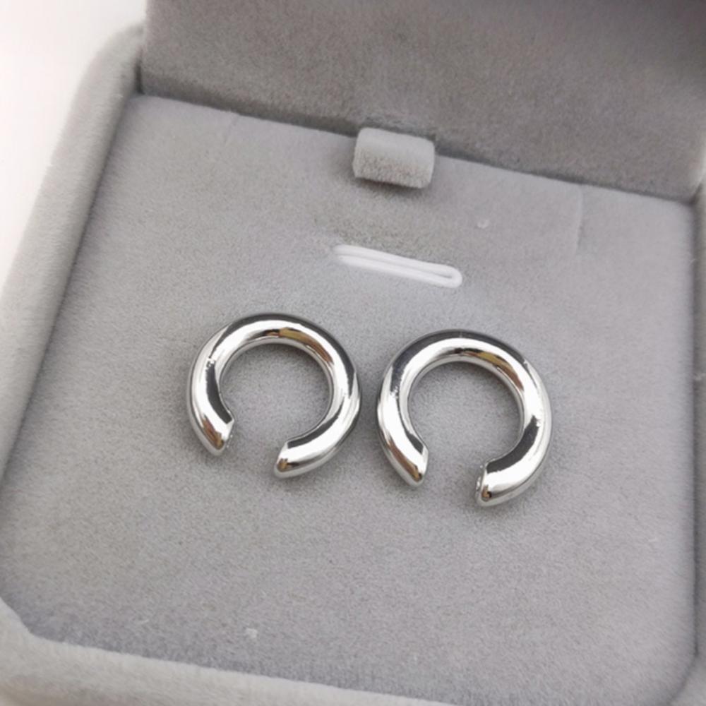Minimalist Gold Color Round Earrings for Women Earcuff Women No Pierced C Shape Geometric Earclip Ear Bone Clip Punk Jewelry
