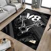 1 Stück V8 Motor Teppich Anti-Rutsch Polyester Fußmatte für Büro, Schlafzimmer