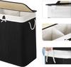 Laundry Basket with Compartments Black Bamboo Laundry Basket with Handle 100L