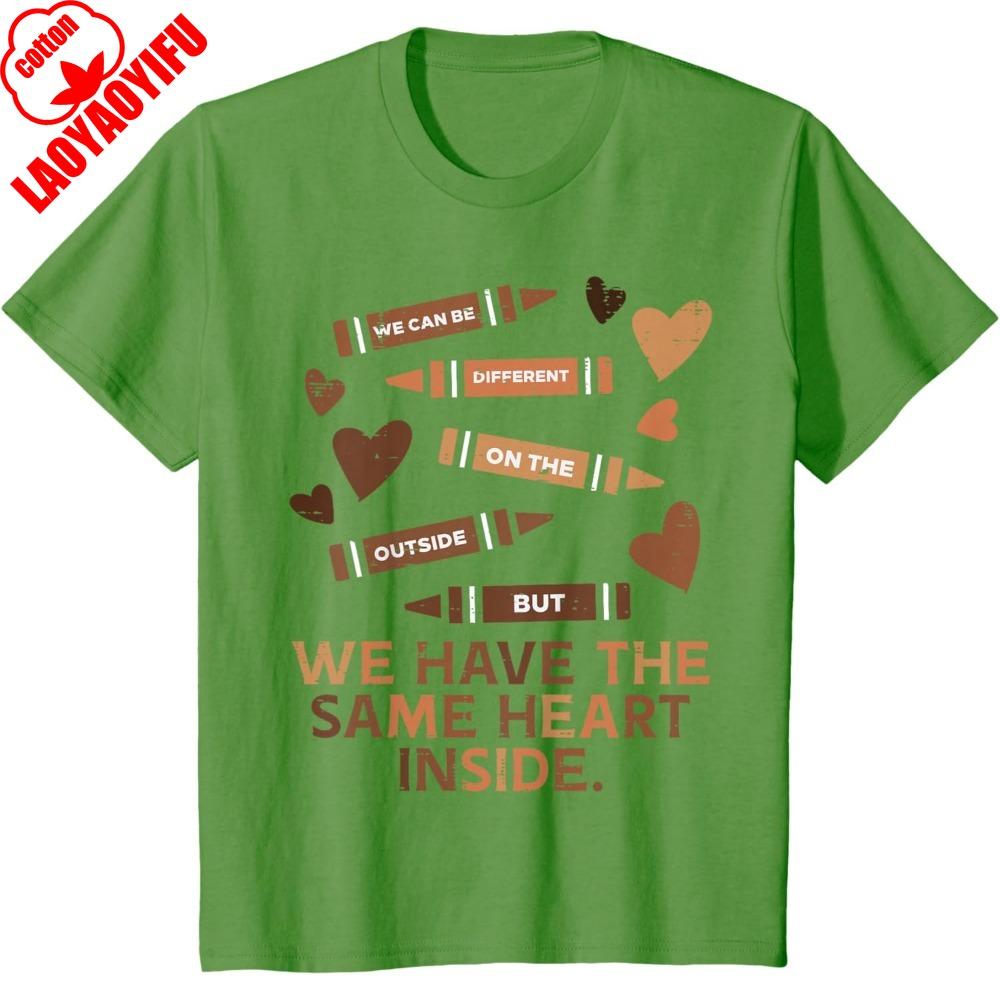 Same Heart Black History Month African American Men TShirt Shortsleeve Tops Creative Tees Oversized Clothes Harajuku Tops