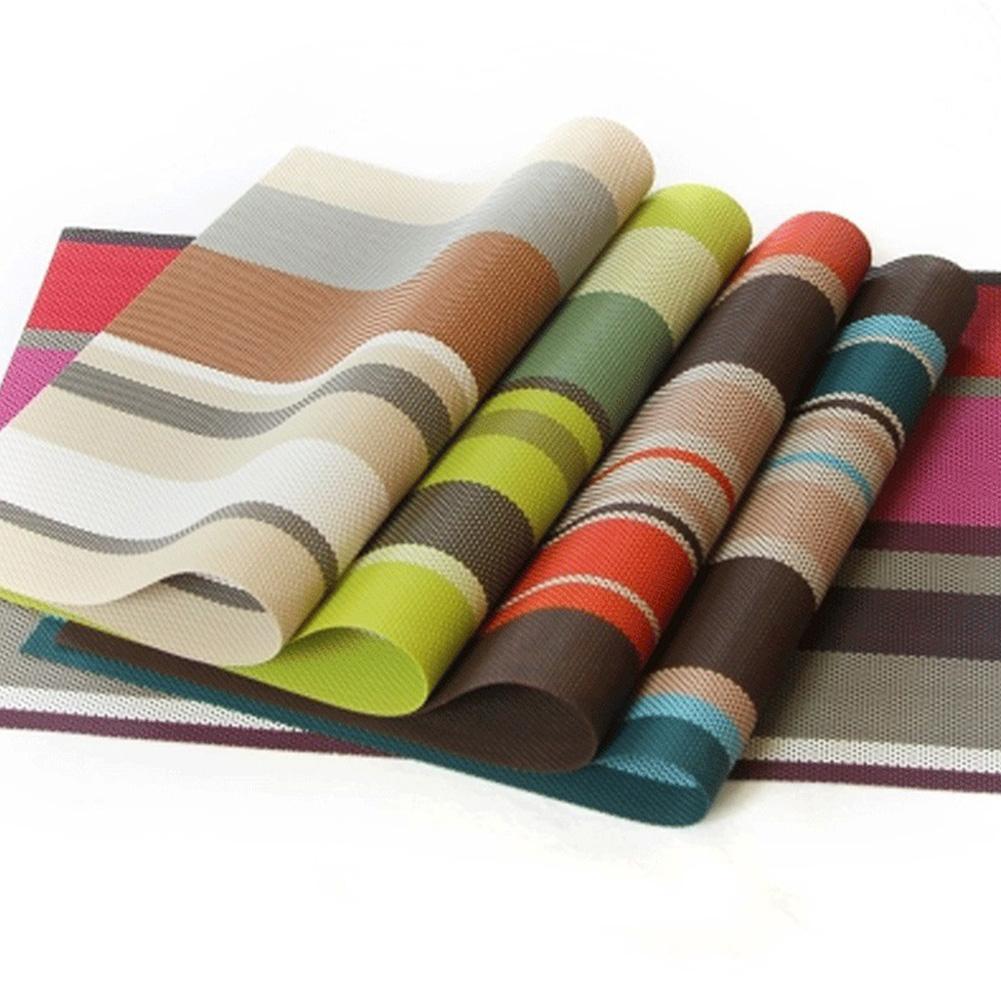 Placemats PVC Insulation Pads Plates Bowls Tableware Coasters Rectangle Mat Home Decor