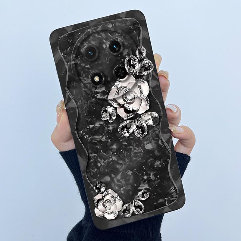 For Honor X9C 2024 Case Simplicity Flower Liquid Soft Silicone Back Cover for HonorX9c X 9C Phone Funda Magic7 Lite Bumper Shell