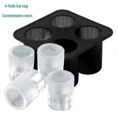 Silicone 4-Hole Ice Cube Tray for Whiskey and Summer Drinks
