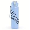 1PC Stronger Than The Storm Cursive 750ml Color Plastic Sports Water Bottle Leakproof Flip Straw Lid Suitable for Sports Office Home Use