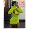 2026 New European and American Spice Girl Style Knitted Neck Dress Slim and Thin Short Holiday Style Swimsuit Blouse