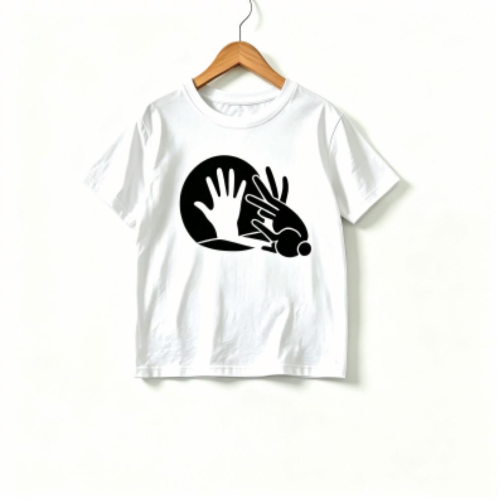 Rabbit Shadow Print Outdoor Street Kids T-shirt and Shorts Summer Home Casual Outfit Boy and Girl's Sports Set