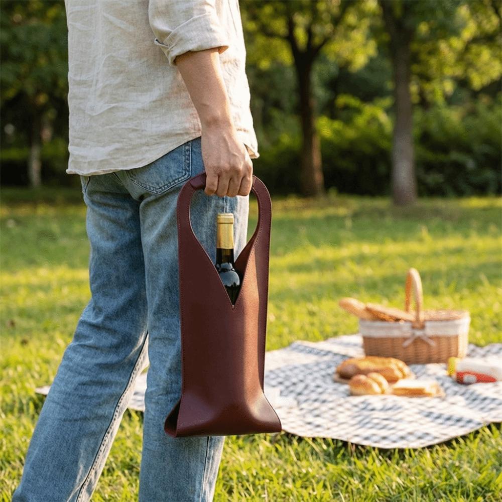 Single Bottle Holder Leather Wine Carrier Waterproof Beer Gift Bag Wine Tote Bridal Shower