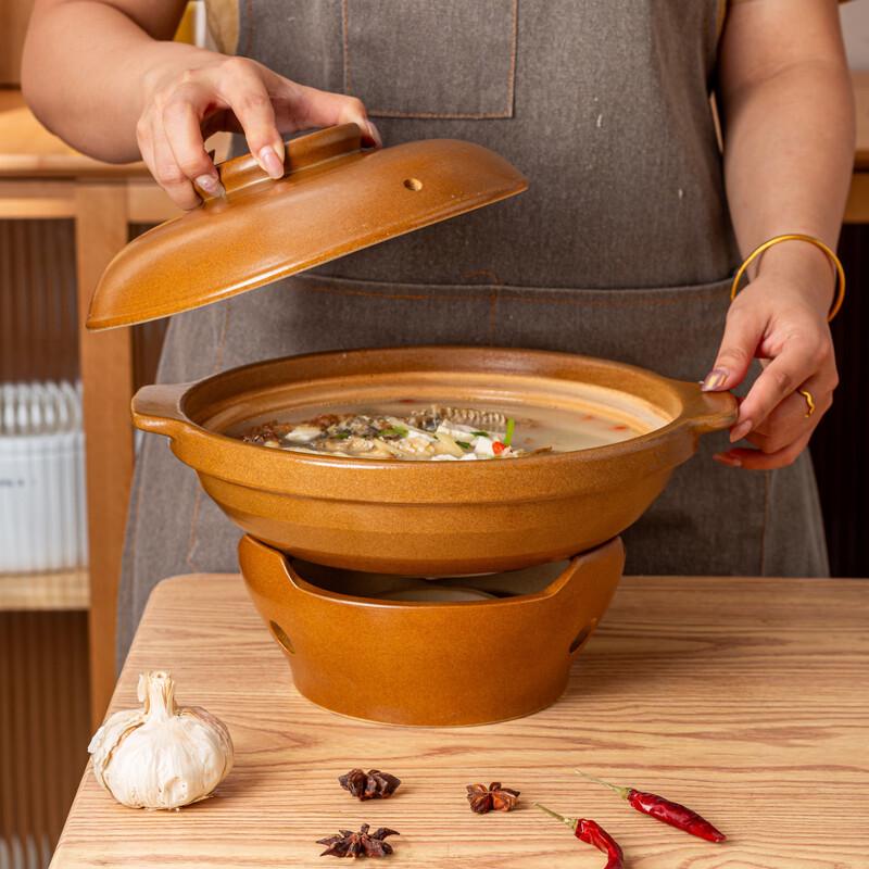 ZISIZ Ceramic Clay Pot with Alcohol Stove