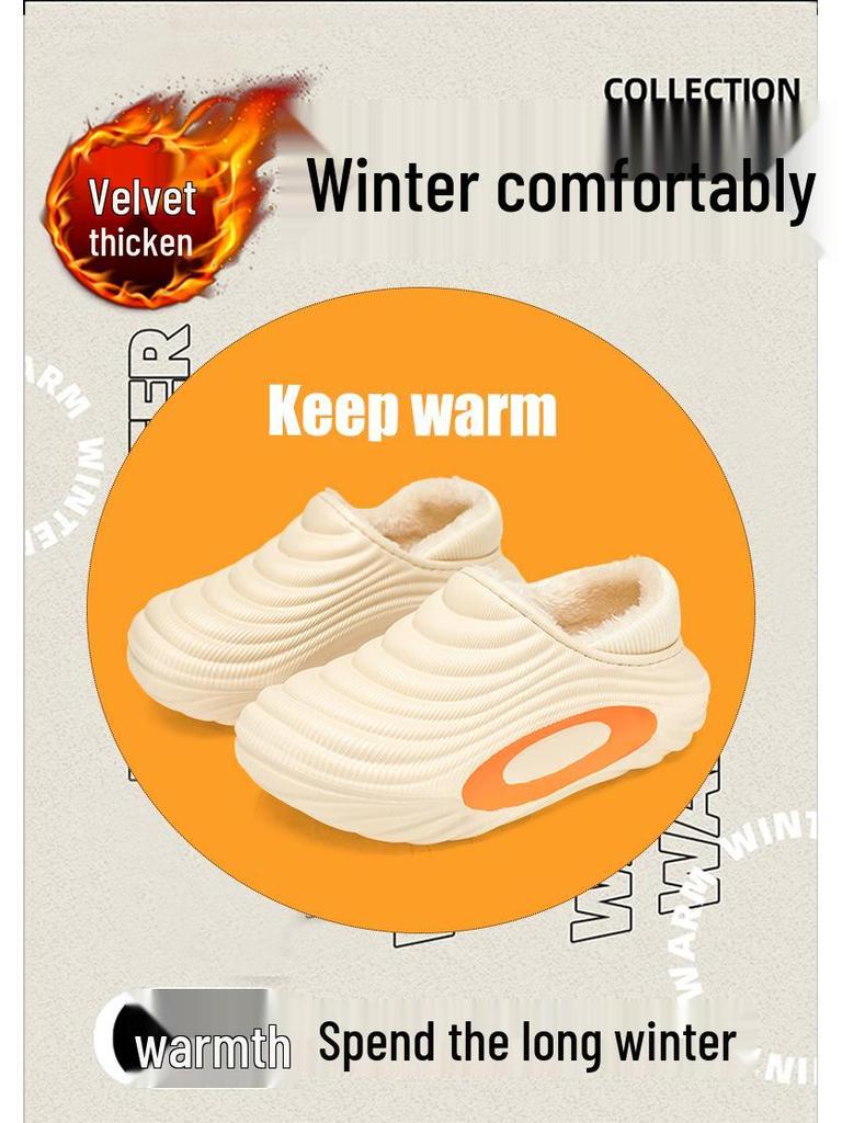 2025 Winter New Arrival Kids' Cotton Slippers - Warm, Closed-Back, for Boys & Girls, Medium/Large Sizes, Parent-Child Matching