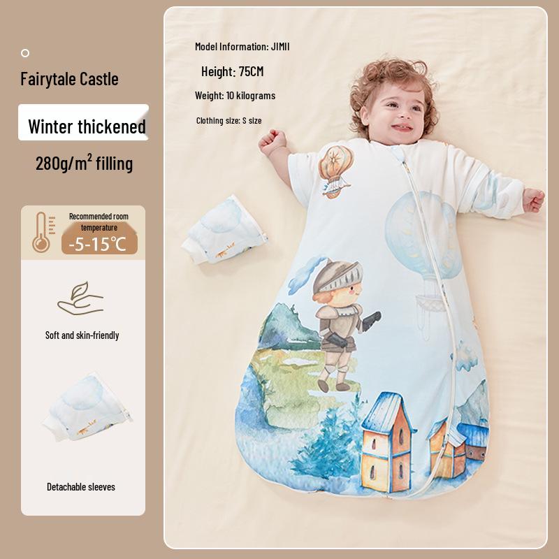 Beikoo Baby Sleep Bag: All-in-One Anti-Kick Quilt, Pure Cotton, Temperature Regulating, for Spring/Autumn/Winter, A-Class Pajamas.