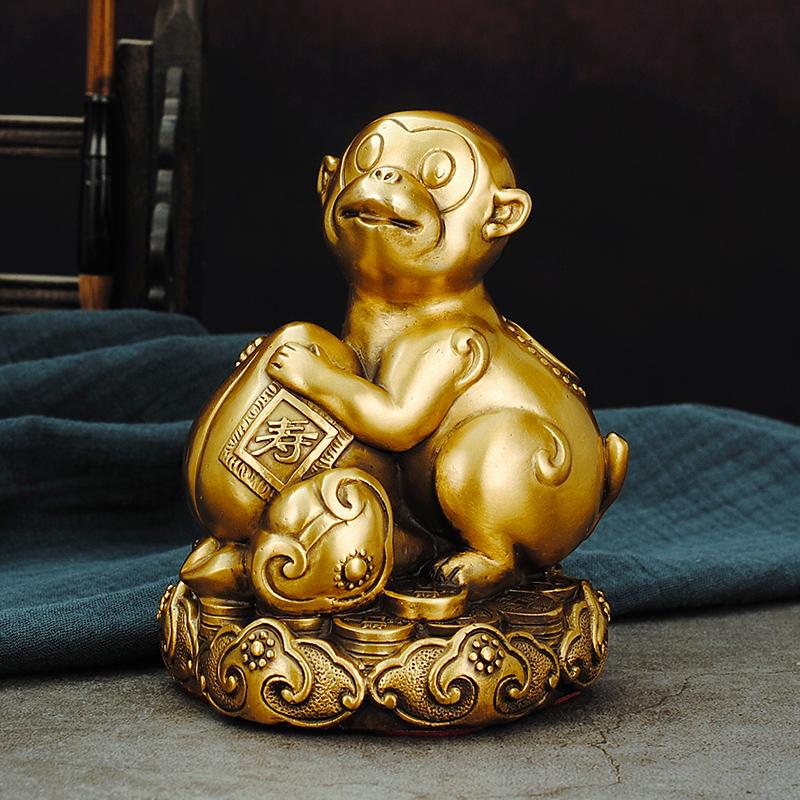 Pure Copper Zodiac Figurines Rat Ox Tiger Rabbit Dragon Snake Horse Sheep Monkey Rooster Dog Pig Animal Blessing Lucky Charms Cr