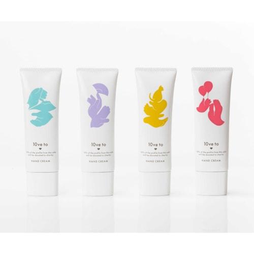 10ve to (Love To) Hand Cream, Hand Care, Niacinamide, Urea, Moisturizing, 50g (For Animal Protection)
