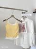 Korean-Style Girlish Camisole Vest with Pleated Inner Layer and Chest Pads