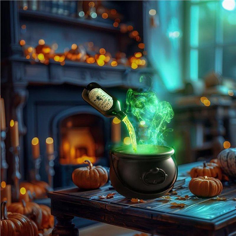 ABIY Décoration d'Halloween DIY d'Intérieur Ensemble de Potions Flottantes Avec Chaudron de Sorcière, Générateur de Brouillard Pour Fête à la Maison et en Cuisine