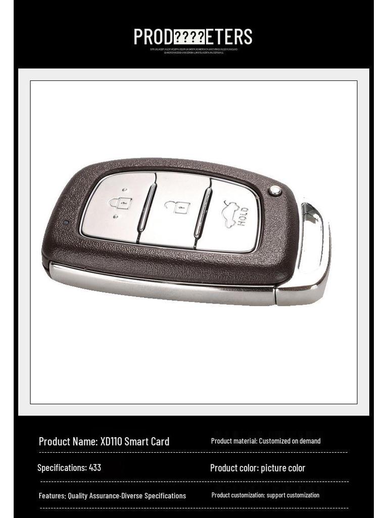 Compatible with XD New i10 3-Button Smart Key, 433MHz, 46 Chip