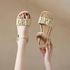 Sandals women's outer wear buckle flat sandals women's summer super soft new non-slip and wear-resistant daily casual shoes