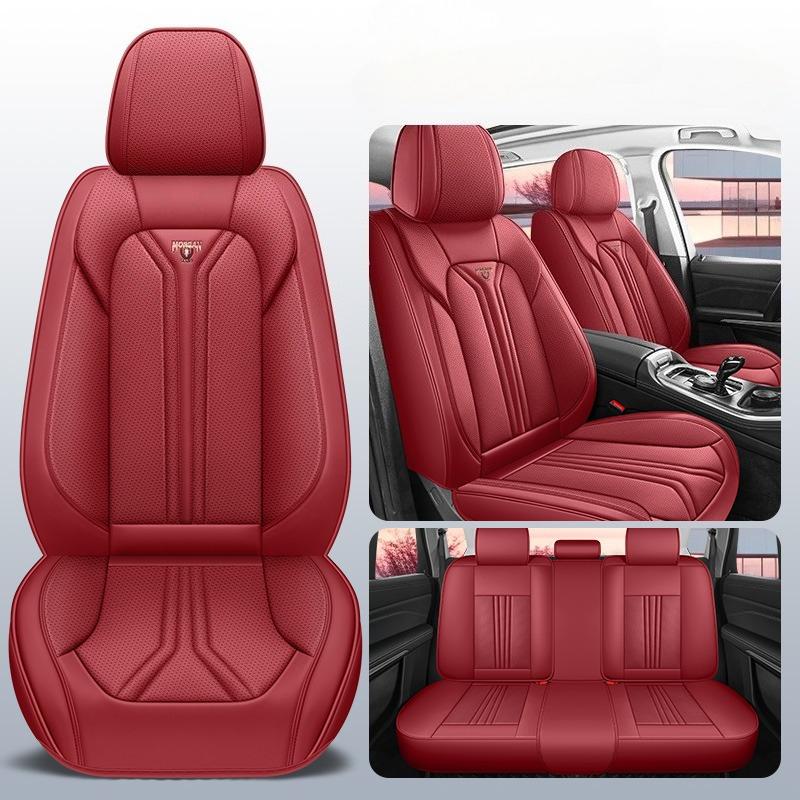 

Full Set Universal Luxury Full-Cover Car Seat Covers - Soft Premium Napa Leather, All-Season Comfort, Fit Most Sedans & SUVs красный