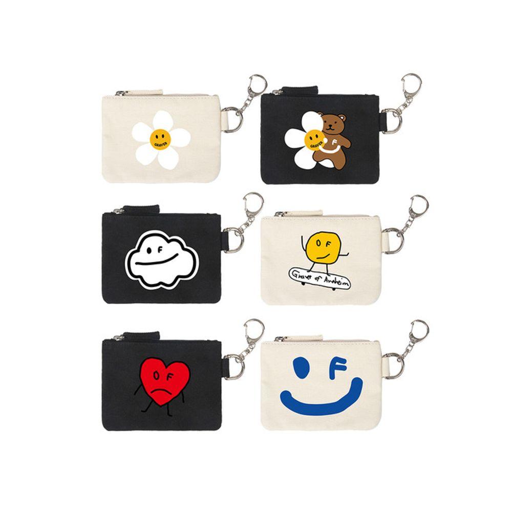 

GRAVER [UNISEX] Signature Keyring Card Wallet Keyring DOT BOARD_BLACK