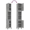 Bathroom Cabinet Concrete Grey 30 X 30 X 190 Cm Particleboard