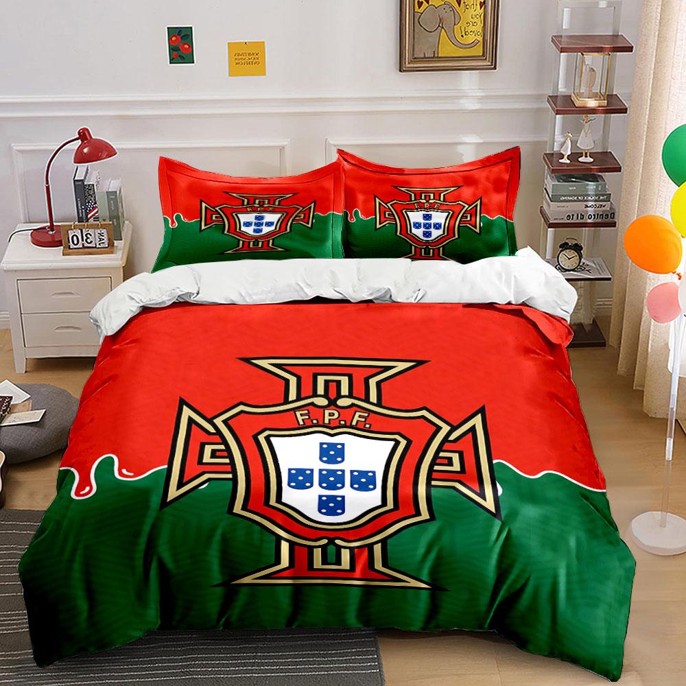 "Portugal FPF Flag Bedding Set" Bedding Duvet Cover Set Duvet Cover Pillowcases  (1 * Duvet Cover 2 * Pillowcases, Without Duvet Insert)