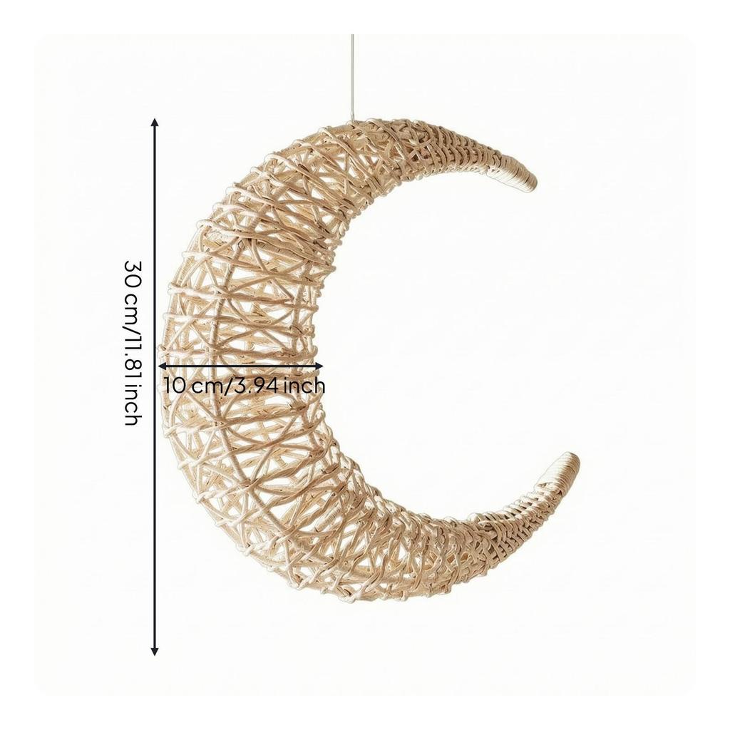 Crescent Moon Hanging Decoration Boho Wall Decor Rustic for Babies, Kids