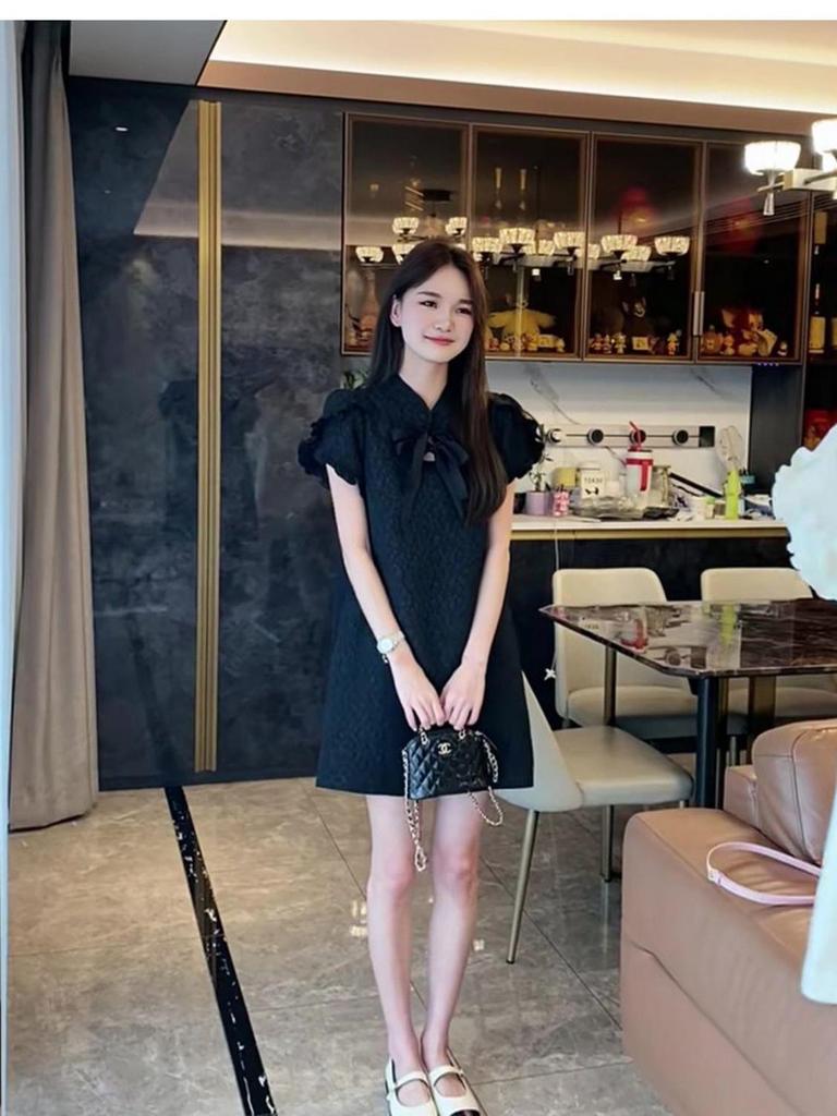 2026 Summer Bowknot Stand Collar Qipao: New Chinese Style Princess Dress