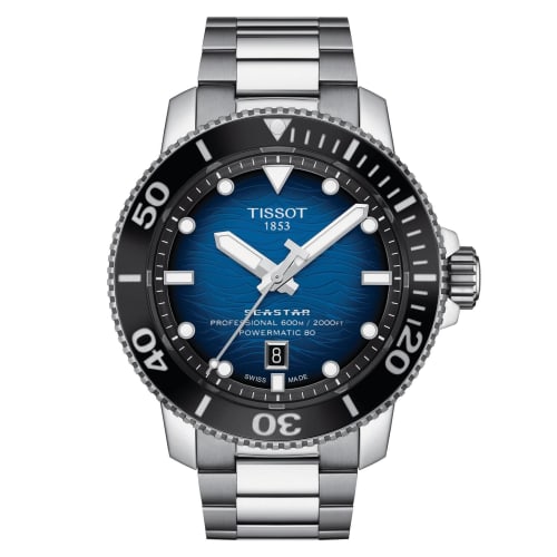 Tissot Men's Seastar 2000 Professional Watch with Blue Dial and Bracelet, T1206071104101, Officially Imported