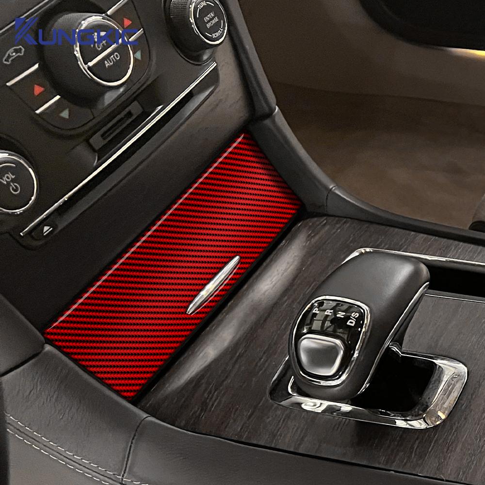 Real Soft Carbon Fiber Sticker For Chrysler 300 300C 2011 2012 2013 2014 LHD RHD Car Central Control Cigarette Lighter Trim