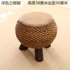 Klassischer runder Rattan-Sitzhocker für Wohnzimmer-Teetisch-Schminkbank-Schlafzimmer-Musizierpraxis-Sitz Guzheng-Klavierhocker