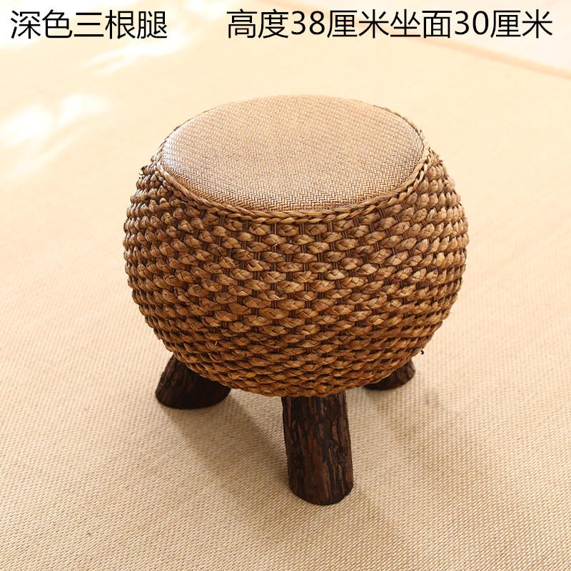 Klassischer runder Rattan-Sitzhocker für Wohnzimmer-Teetisch-Schminkbank-Schlafzimmer-Musizierpraxis-Sitz Guzheng-Klavierhocker