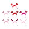 1pc/7pcs Feather Headbands for Woman Valentines Headband Sequins Heart Headbands for Girls Festival Dancing Party