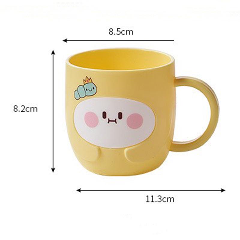 Peach Cartoon Dual-Use Cup Set: Student Back-to-School Toothbrush & Milk Cup