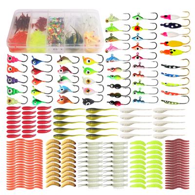 190pcs Ice Fishing Jigs Ice Fishing Lures Ice Fishing Starter Kit for Walleye Crappie Panfish