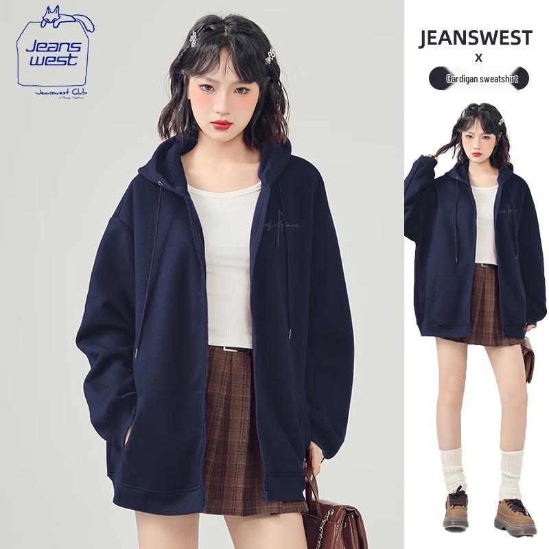 JEANSWEST CLUB Women's Fleece Lined Zip-Up Hoodie