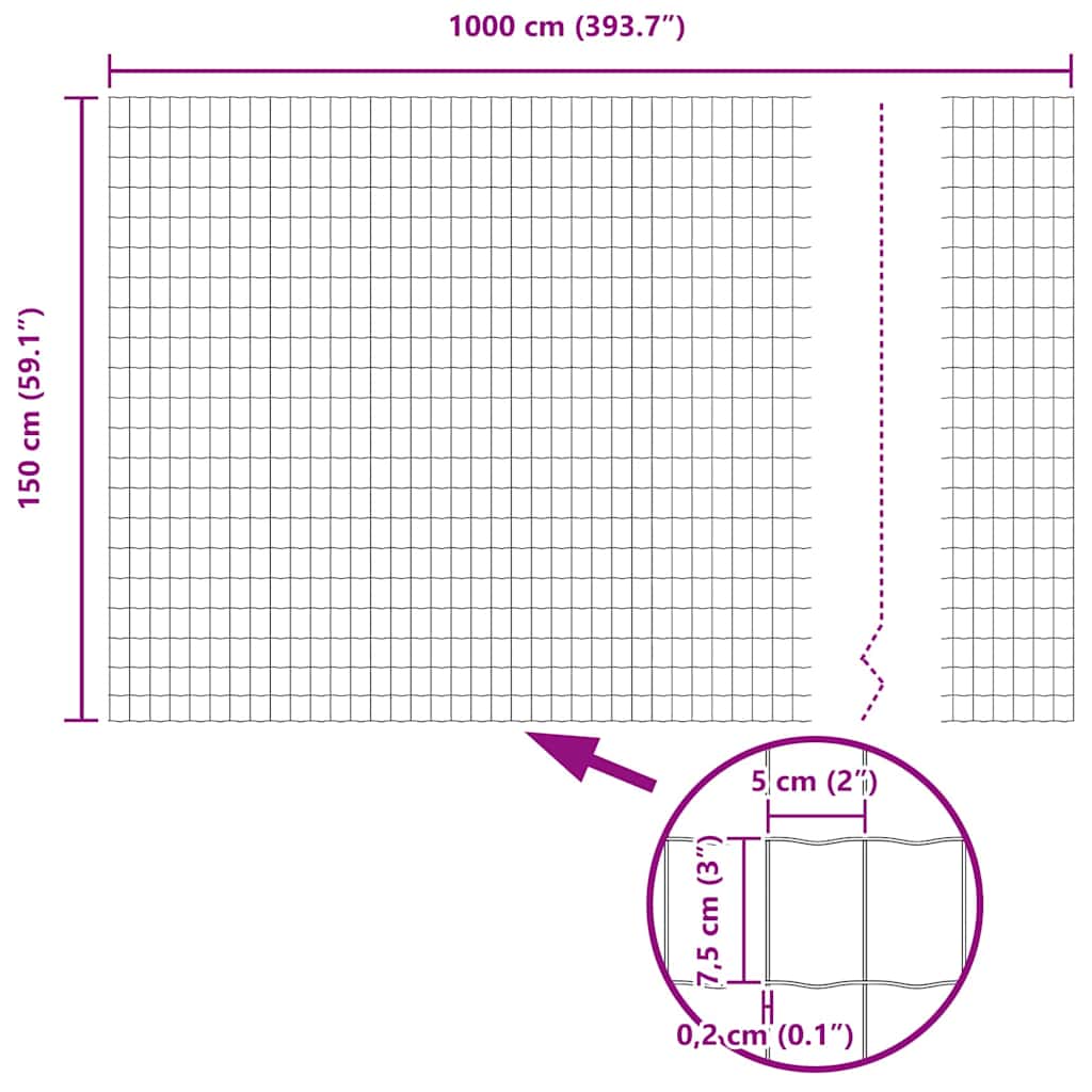 Euro Fence Gray 1.5 X 10 M PVC Coated Iron