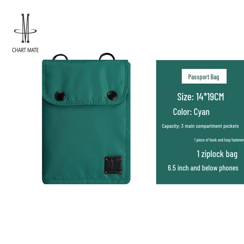 Unisex Travel Passport Holder with Lanyard - Double-Layer Neck Pouch for Secure Document Storage