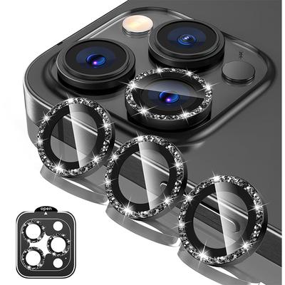 Glitter Camera Lens Protector Cover in vetro temperato per iPhone 15 Pro Max 14 Plus 13 Mini 12 11 15Pro 14Pro 13Pro 12Pro Protezione Accessori per telefoni