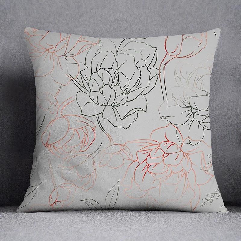 Fashion Classic Square Decorative Pillowcase Rose Pattern Living Room Sofa Cushion Pillow Home Decor
