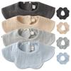GoUseGo Baby Set of Petal Solid Natural Baby Baby Shower Gift Bibs, Waterproof, 4, 6-Layer Gauze, Large, 360-Degree Bibs, Color, 100% Cotton, Color,
