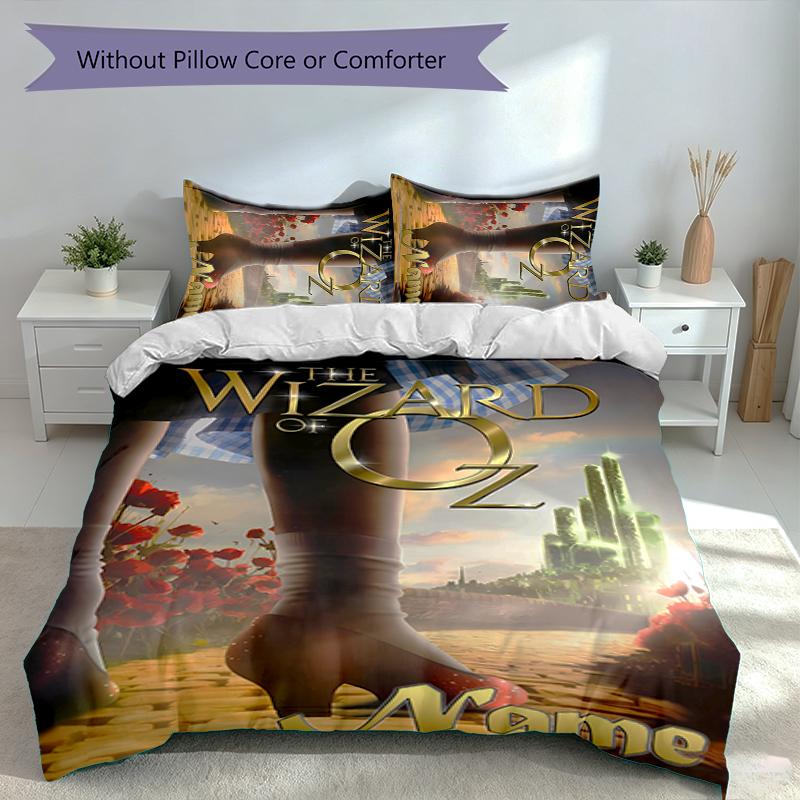 3pcs Custom Name The Wizard of Oz Bedding Set,Includes 1 Duvet Cover and 2 Pillowcases,All-season Bedroom Decor