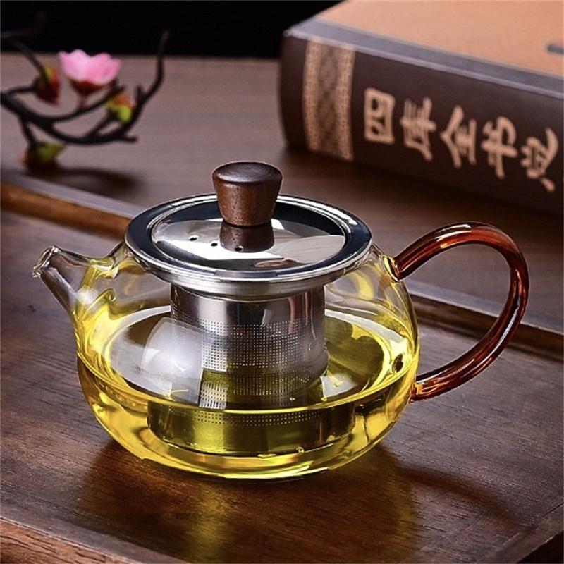 350ml Filterable Heat-resistant Glass Teapot with Tea Strainer Infuser High Borosilicate Glass Puer Tea Pot Kung Fu Tea Set