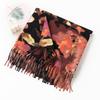 New Soft and Warm Imitation Cashmere Large Flower Print Tassel Scarf High End Women's Scarf Shawl