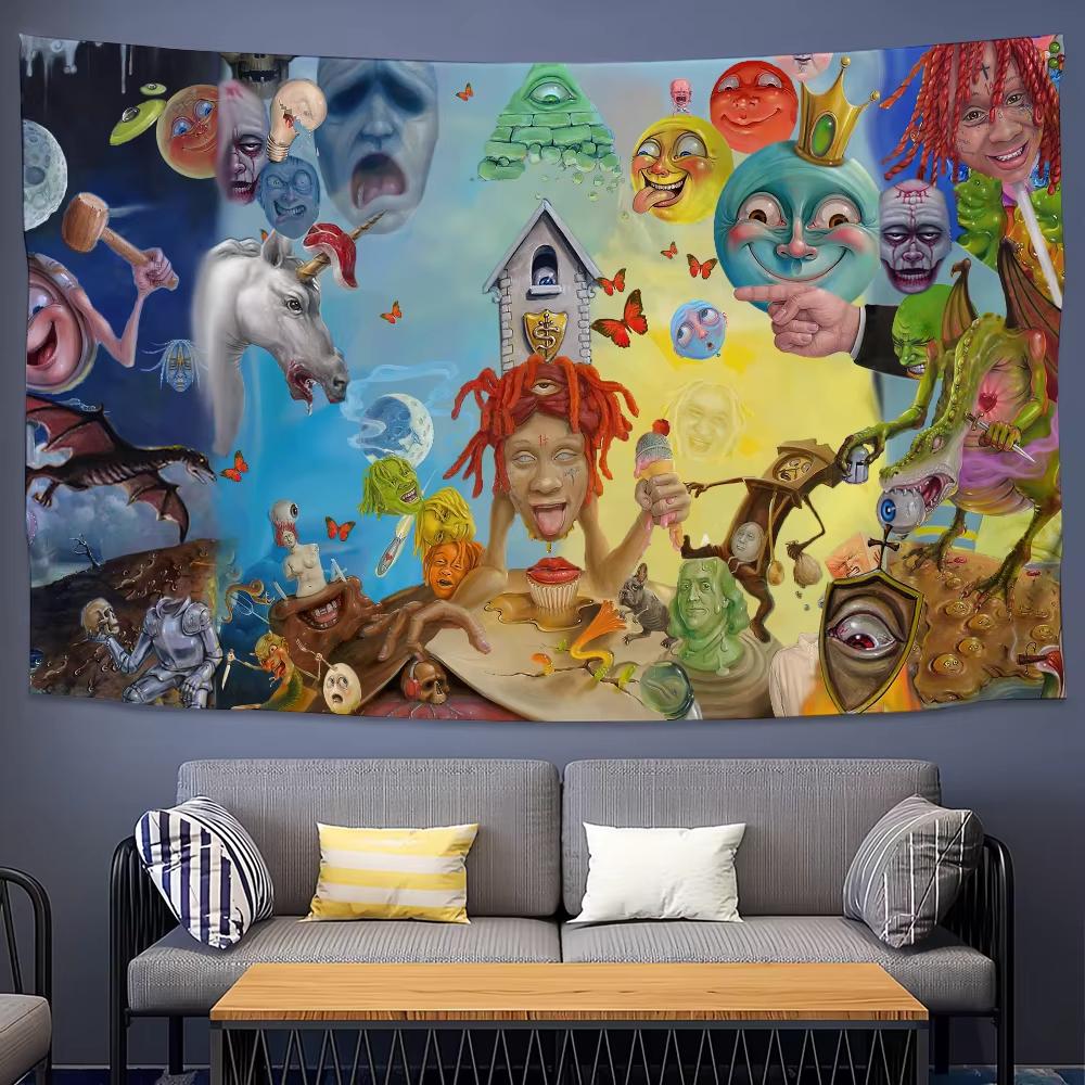 Neues Cooles Rapper Trippie Redd Heiliger Michael Wandteppich Wandbehang Hintergrundtuch Ästhetisches Schlafzimmer Partyraum Dekor