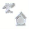 2pcs Birdhouse Silicone Molds for DIY Resin Casting - Heart-Shaped Hanging Decor Epoxy Molds with Bird and Flower Embellishments