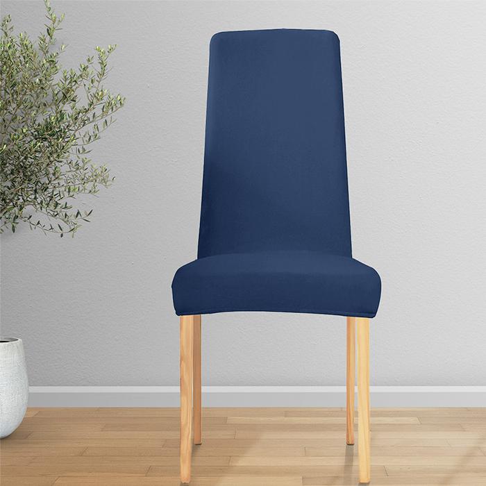Cover For Chair Narrow Backrest Velvet Plush Thick Navy Blue