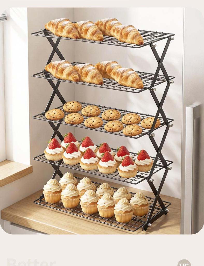 Adjustable Foldable Multi-layer Cooling Rack for Bread and Cake Baking
