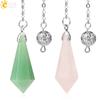 CSJA Rock Crystal Quartz Pendulum for Dowsing Rod Natural Stone Pendant Pendulos Pendules Radiesthesia Spiritual Products G690